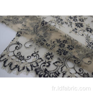 Nylon Polyester Cation Tissu teint en fil de dentelle de panneau